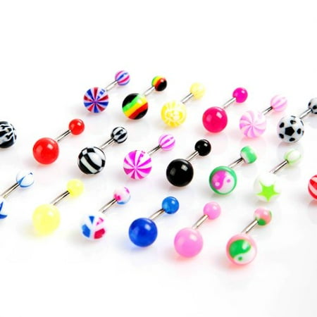 Stripe Belly Navel Ring - Generic 1 PCS Belly Button Navel Ring Body Piercing