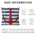 thumbnail image 6 of Acheng Hello Summer Nautical Theme Throw Pillow Covers Outdoor Summer Beach Ocean Red Anchor Lumbar Waist Pillow Cover Navy Blue Stripe Background Cushion Case,2 Pcs (Red Anchor) White, 6 of 6