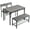 Gray, variant on Hassch Set of 4 Dining Table Chairs, Kitchen Table with Bench and 2 Chairs, Breakfast Table Set with Storage Rack & Metal Frame for Small Space, Black