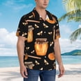 thumbnail image 5 of Bixox Men's Hawaiian Shirts Men's Bee and Honey Print Short-Sleeve Shirt-Small, 5 of 8