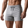 thumbnail image 1 of Ceisia Men's Solid Color Cotton Blend Sports Shorts Casual Drawstring Elastic Waist Shorts for Summer Gray S Gifts, 1 of 5