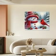 thumbnail image 6 of Vintage Christmas Scene Snowman and Northern Cardinal bird Wall Art Paint Framed - Xmas Festive Winter Holiday Christmas Wall Decor Canvas Print for Living Room Kitchen Bathroom Home Bedroom Decor, 6 of 9