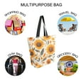 thumbnail image 7 of FORMRS Womens Canvas Tote Bag with Zipper Inner Pocket Shoulder Handbag, Watercolor Sunflowers and Leaves, 7 of 7