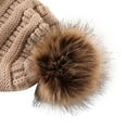 thumbnail image 6 of Hats for Women Cable Knit Pompom Warm Leopard Print Cap Stretchy Casual Soft Comfortable Trendy Beanie Hat, 6 of 7