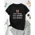 thumbnail image 2 of T-Shirt Décontracté à Col Rond et Manches Courtes pour Femmes, Tissu en Polyester Extensible, Motif Géométrique, Confortable pour Toutes les Saisons, avec Imprimé Graphique Nœud Fête des Pères, Fête des Mères, Nouvel An, 2 of 6
