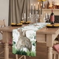 thumbnail image 2 of Easter Table Runner, Spring Bunny Botanical Eucalyptus Leaves Plants Washable Cotton Linen Table Runners 60 Inches Long, Dresser Scarf Runner for Coffee/TV Stands/Kitchen/Cabinets 13''x60'', 2 of 9