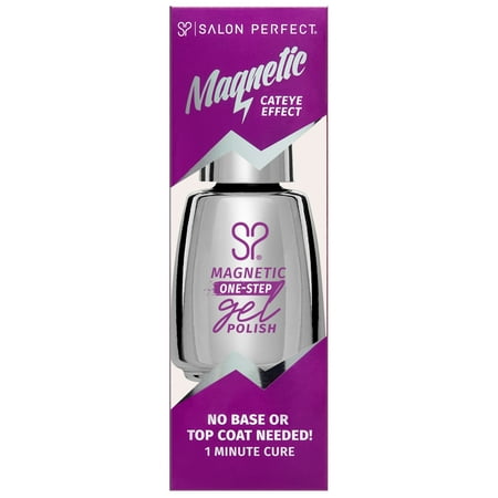 Salon Perfect Magnetic One Step Gel + Magnet Tool, Purple Nail Polish, 0.5 fl oz