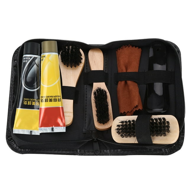 Kit de cuidado para zapatos Sincero con 8 cepillos negros y neutros