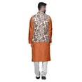 thumbnail image 3 of Atasi Ethnic Kurta Churidar Pajama Set With Printed Nehru Jacket Set For Mens, 3 of 3