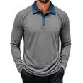 thumbnail image 2 of TOMVIGX Henley Shirts for Men Casual Button Down Long Sleeve Polo Shirt Fashion Outdoor Breathable Golf Shirts Lightweight Hiking Travel Moisture Wicking Crew Neck Tee Light Gray M, 2 of 7