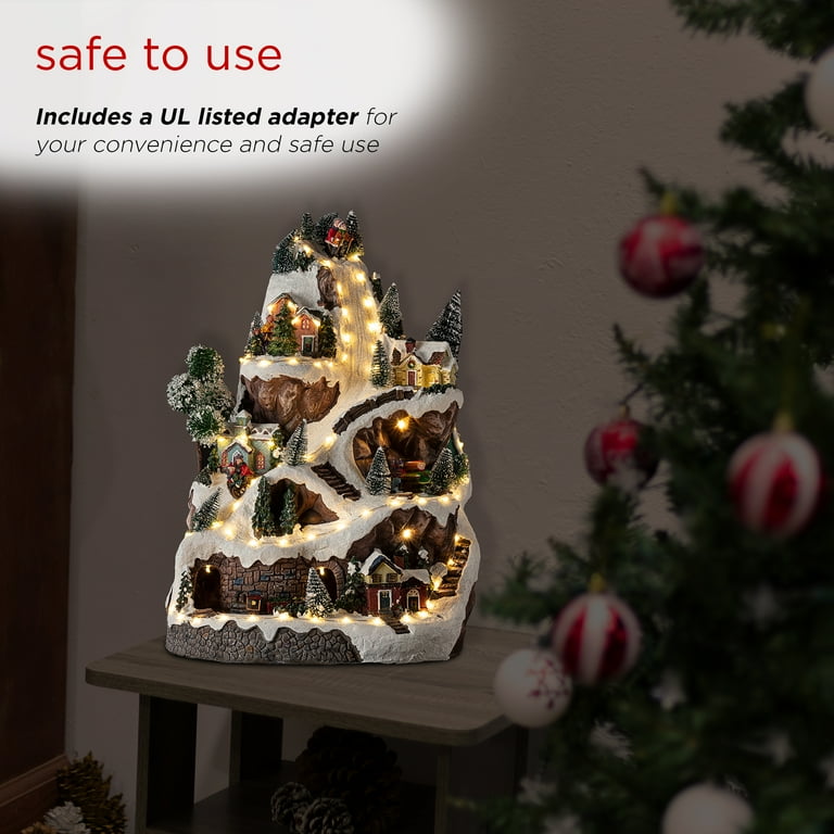 Alpine Corporation Animated Winter Wonderland Set with LED Light