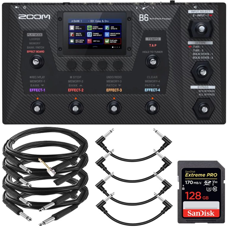 Zoom B6 Multi-Effects Processor for Electric Bass + Pig Hog Cable