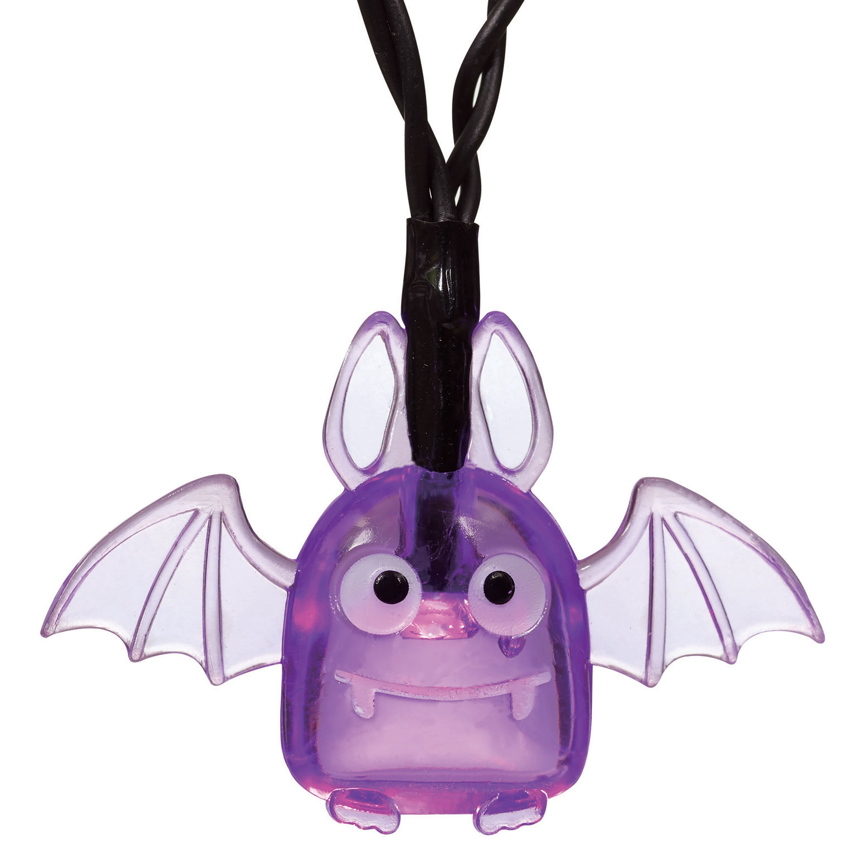 Indoor 10-Count Battery-Operated LED Bat String Lights, Purple, 3', Halloween by Way To Celebrate