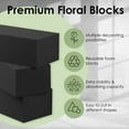 thumbnail image 7 of XCEL Floral Foam Block Unlike Any Other - Reusable Floral Blocks Flower Foam for Artificial Flower Arrangements (Black - 9" x 3" x 3" (4 Pack)), 7 of 7