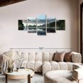 thumbnail image 2 of Elephant Stock Lake Matheson Reflection Wall Art - Horizontal Multi Panel Canvas - Living Room Wall Decor - Nature Multi Panel - Blue And Green Decor - 80" x 36", 2 of 8
