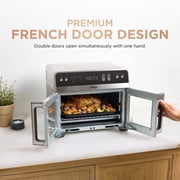 Ninja French Door 8-in-1 Countertop Oven, with Smart Surroundair Technology and Air Fry Function, Dishwasher Safe, 6 Pieces, FO100 Silver