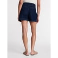 thumbnail image 4 of Time and Tru Women's High Rise Pleated Denim Shorts, 4.5" Inseam, Sizes 0-20, 4 of 6