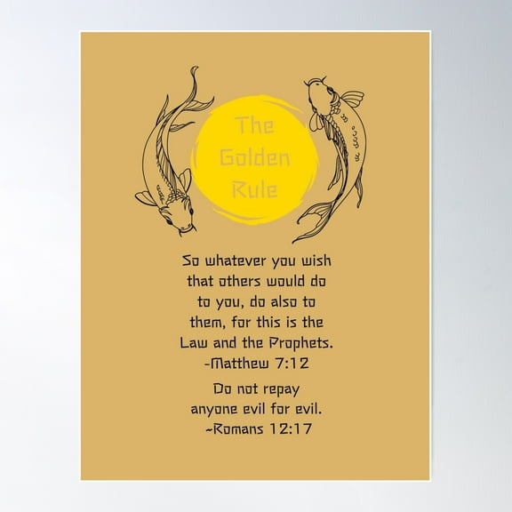 The Golden Rule Do Unto Others Matthew 7 12 Romans 12 17 Poster Wall Art, Modern Wall Decor For Living Room Bedroom, 12x18 UNFRAMED