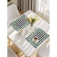 thumbnail image 5 of Sage Green Eucalyptus Placemats Set of 4, Spring Leaves Black White Plaid Placemats for Dining Table, Place Mats for Kitchen Tabletop, Waterproof Wipeable Dining Table Mats Set, 5 of 9