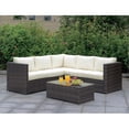 thumbnail image 2 of Bowery Hill Contemporary Rattan Patio Corner Chair in Brown and Beige, 2 of 5