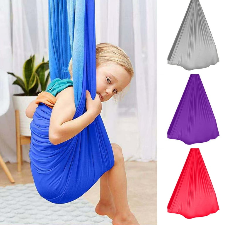 Sensory Therapy Swing Hammock Double Layer Fabric 300lbs Strong Load bearing Capacity 360 Degree Rotating Indoor Outdoor Swing