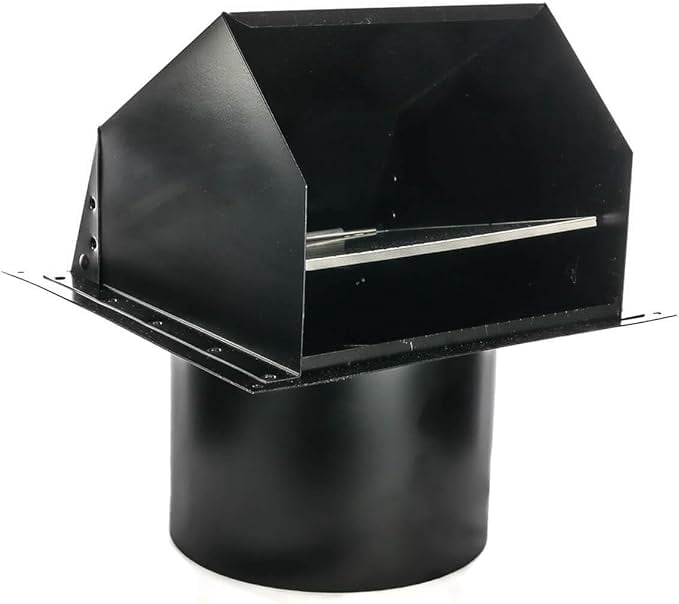 RDP Heavy Duty Hooded Wall Vent with Spring Loaded Damper and Screen (6 inch, Black)