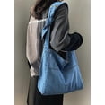 thumbnail image 5 of Kukuzhu Unisex Denim Shoulder Bag Canvas Crossbody Bag for Women Men Knot Tote Bag Casual Aesthetic Messenger Bag Large Hobo Bag, 5 of 7