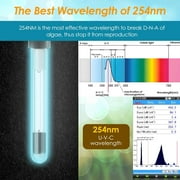 Aquarium Filter U-V Light 5 in 1 Fish Tank Filter, Tawatiler 170 GPH Green Water Cleaning Filter Pump with Timer, Dual Mode (Aeration/Rainfall) for 40-170 Gallon Aquariums (8W U-V+6W Pump)