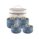 thumbnail image 4 of Juego de fiambreras aisladas de 4 piezas, caja Bento, apilable, redonda, para almacenamiento de alimentos fríos o calientes con bolsa, contenedor de a Azul, 4 of 8