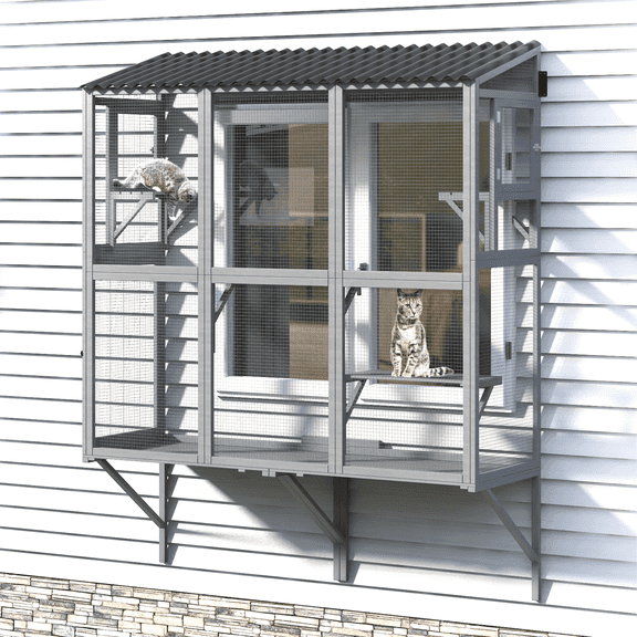 GDLF Cat Window Box,Window Catio Fits Double Hung Windows 24