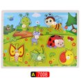 thumbnail image 1 of Wooden Children's Hand-held Board Animal Digital Three-dimensional Puzzle Puzzle Building Blocks Doll Toys Stall, 1 of 6