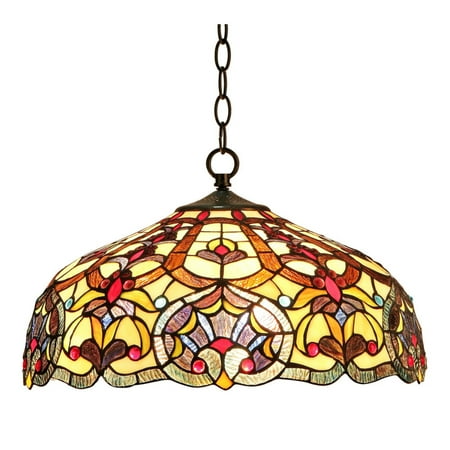 

SADIE Tiffany-style 2 Light Victorian Ceiling Pendant Fixture 18 Shade