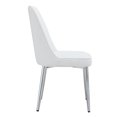 thumbnail image 7 of Hassch 2PCS PU Leather Upholstered Dining Chairs, Contemporary White Kitchen & Dining Side Chairs with Thick Cushion and Elegant Silver Metal Legs, Easy to Assemble, 7 of 7