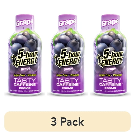 (3 pack) 5-hour ENERGY Shot, Extra Strength, Grape