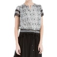 thumbnail image 3 of Max Studio London Womens Printed Knit Blouse, Black, Medium, 3 of 5