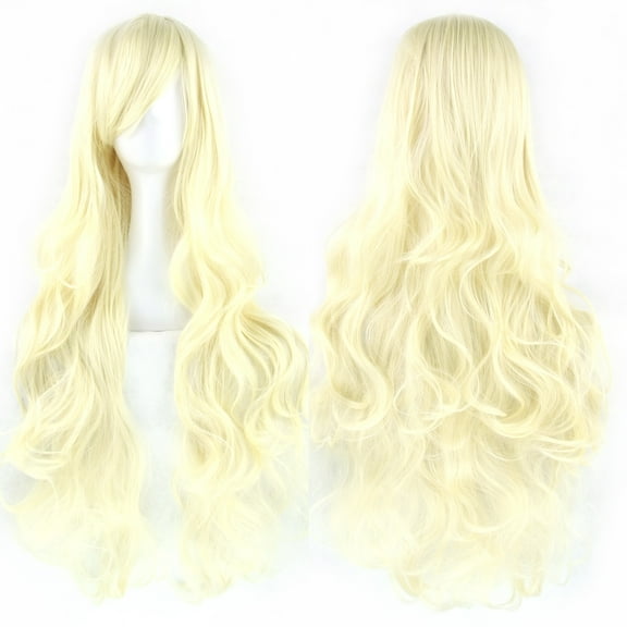 XmhyTop Spiral Curly Long Wig, 32" (80cm) Length, Perfect for Cosplay Costumes, Light Blonde