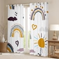 thumbnail image 2 of Manfei Boho Rainbow Sun Black Out Curtains,Graffiti Artistic Curtains Pack of 2 (42x63 Each),Brown White Bedroom Curtains For Girl Boys,Breathable Home Decor, 2 of 6