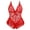 Red, variant on Plus Size Lingerie for Women One Piece Lace Corset Bodysuit Mesh Chemise Sleepwear L-5XL
