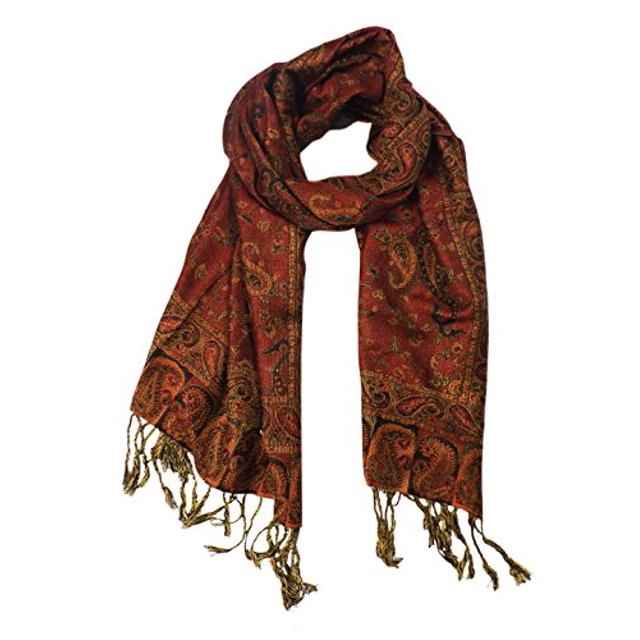 Peach Couture Châle Pashmina Réversible Élégant Paisley