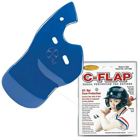 Royal Right C-Flap (Left Handed Hitter) Batter's Helmet Face Protector Attachment (Helmet Sold Separately), Baseball Batter's Helmet C-Flap Facial.., By Authentic Baseball