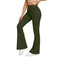 thumbnail image 3 of QATAINLAV Flare Leggings for Women Casual High Waisted Workout Yoga Pants Solid Color Bootcut Flared Leggings Army Green XL, 3 of 10
