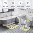 thumbnail image 6 of Summer Lemon Bathroom Rugs Set Leaf Purple Flowers Watercolor Non Slip Absorbent Soft Bath Mats 3 Piece Set with Bathroom Rug, U-Shaped Floor Mat, Toilet Seat Cover Large Size, 6 of 9
