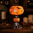 thumbnail image 4 of Halloween Pumpkin Ghost Night Light, Orange Resin Table Lamp with Warm LED Glow, Spooky Decor for Bedroom Desk Bar Mantel Party Home, 4 of 6