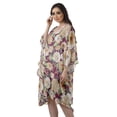 thumbnail image 6 of Moomaya Womens Georgette Short Beach Kaftan Beachwear Bikini Coverup Midi Dress, 6 of 6