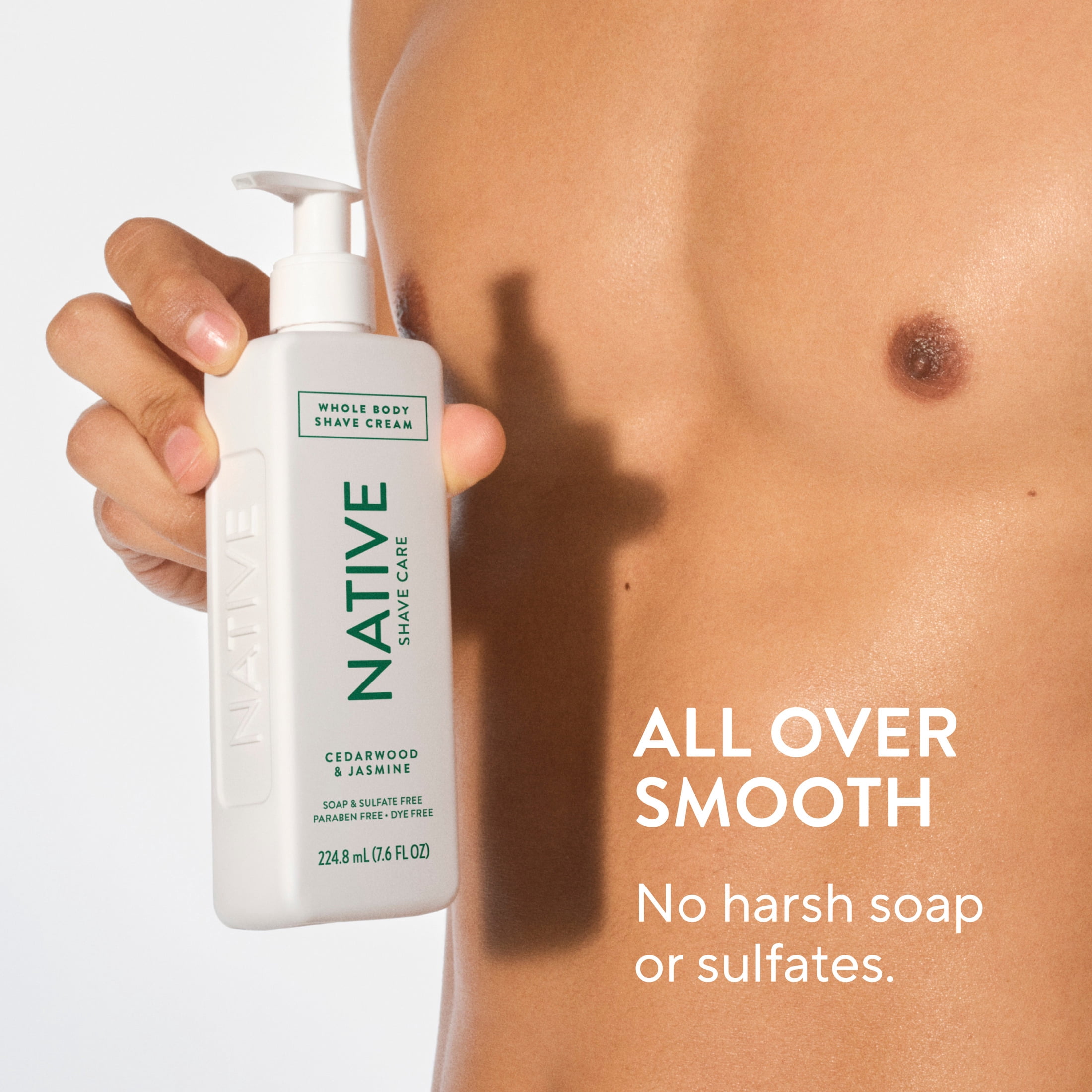 Native Shave Cream for Face & Body, Cedarwood & Jasmine 7.6 fl oz