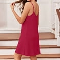 thumbnail image 6 of Women’s Casual V-Neck Sleeveless Lace Dress, Solid Homewear, 6 of 7