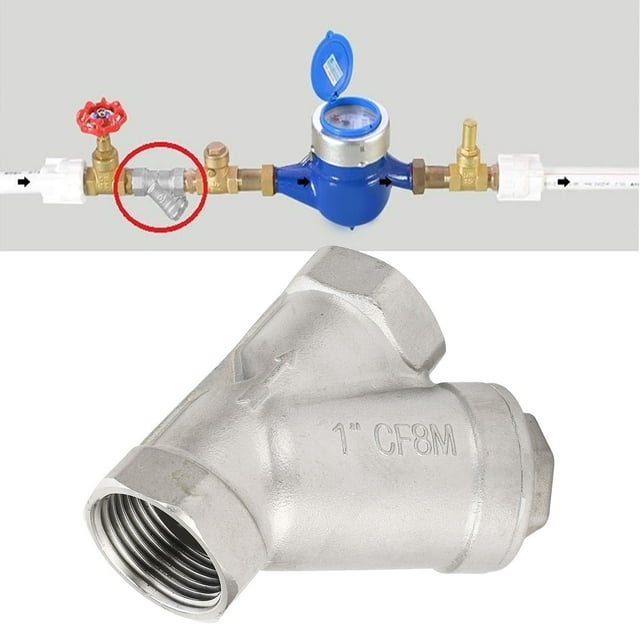 Y Shaped Strainer, Low Resistance Double Layer Mesh Structure 1 Inch DN25 304 Stainless Steel Y Strainer Wide Application For Pressure Reducing Valves