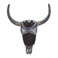thumbnail image 6 of DecMode Gray Polyresin Skull Bull Wall Decor, 6 of 7