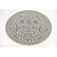 thumbnail image 2 of Unique Loom Botanical Collection Traditional Floral Border Transitional Indoor and Outdoor Flatweave Round Rug, 6', Beige/Blue, 2 of 2