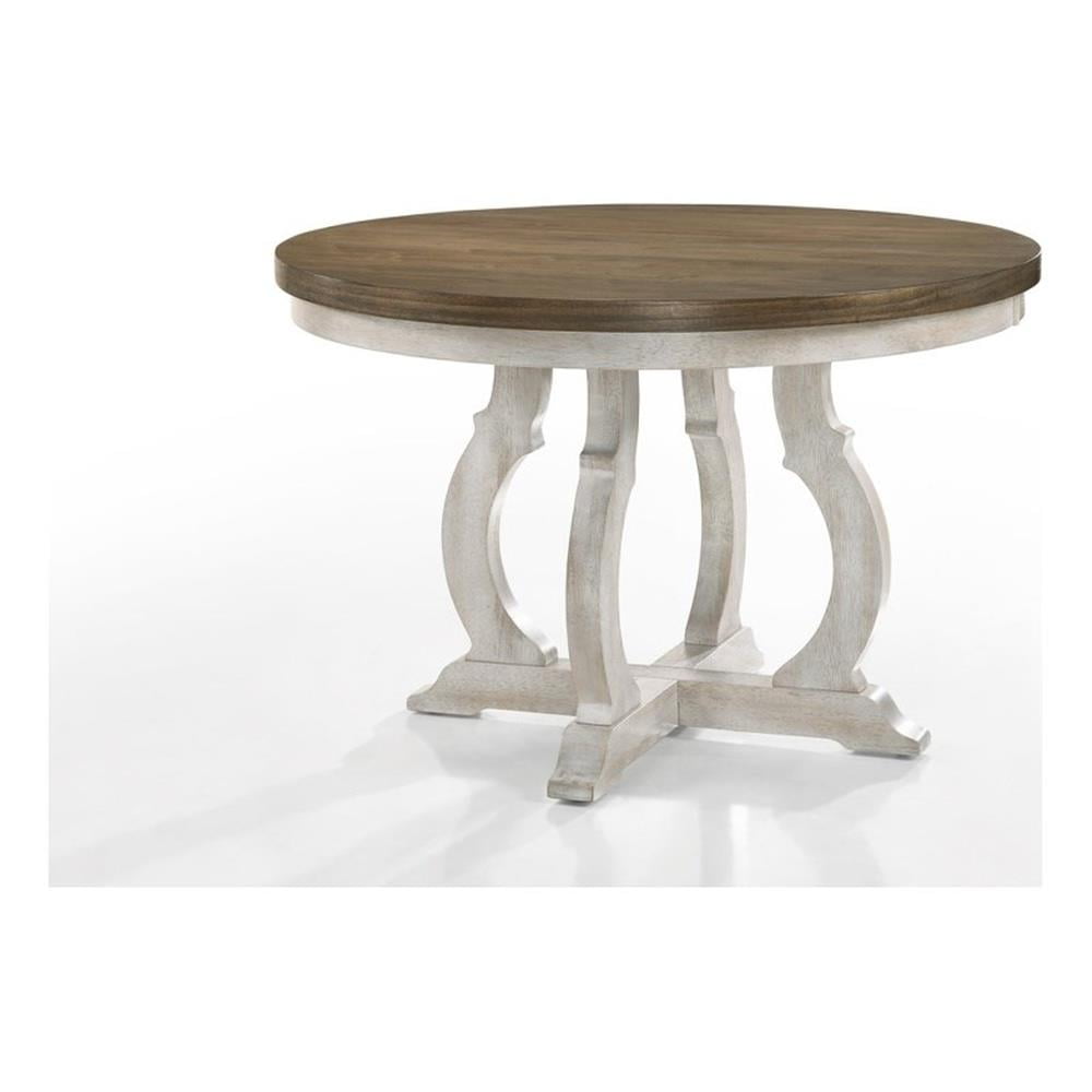 Havanna Vintage Walnut Wood Finish 47 Wide Contemporary Round Dining Table